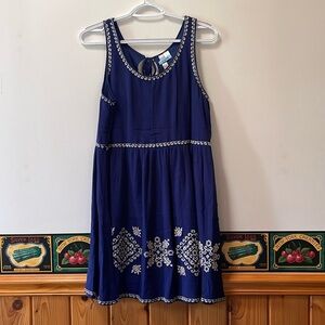 Women’s Navy Blue Dress with White/Off White Detailing